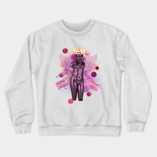 Greek stone floral design No questions planet queen of the universe pink Crewneck Sweatshirt